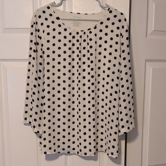 Van Heusen Women's Polka Dot Tunic Top - Picture 1 of 5